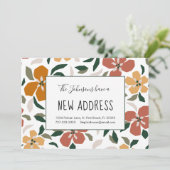 Faire-part Orange Blossoms Floral New Home Adresse Moving (Debout devant)