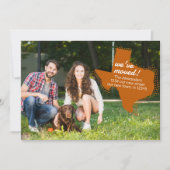 Faire-part Orange brûlé Nous avons déménagé - Texas émaillé M (Devant)