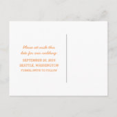 Faire-part Orange D20 dés Enregistrer la date Carte postale (Dos)