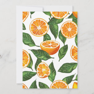 Faire-part Orange de fruit botanique Citrus sans couture