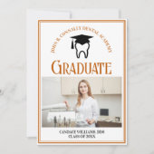 Faire-part Orange Dental School Photo Custom Graduation (Devant)
