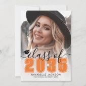 Faire-part Orange Graduate Photo Graduation (Devant)