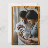 Faire-part Orange Herringbone Fabriqué au Texas Photo Baby (Dos)