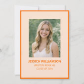 Faire-part Orange Modern Retro Graduation 2026 Photo (Devant)