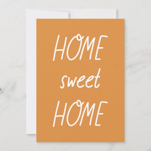 Faire-part Orange Tangerine Script Home Sweet Home Moving (Devant)