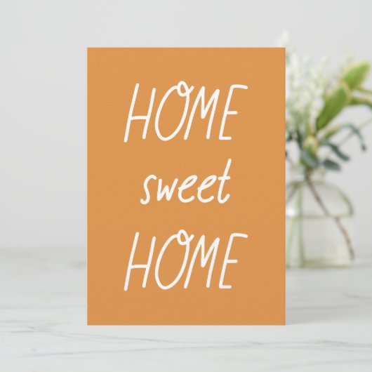 Faire-part Orange Tangerine Script Home Sweet Home Moving (Debout devant)