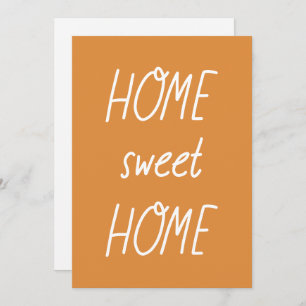 Faire-part Orange Tangerine Script Home Sweet Home Moving
