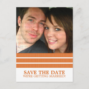 Faire-part Orange Triple Stripe Enregistrer la carte postale