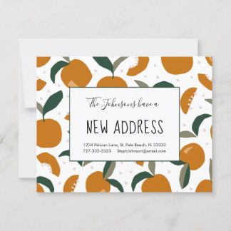 Faire-part Oranges et Orange Blossom Nouvelle adresse Déplace