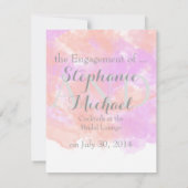 Faire-part Orchidée corail Aquarelle Papillon Fiançailles Ann (Dos)