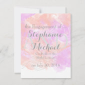 Faire-part Orchidée corail Aquarelle Papillon Fiançailles Ann (Dos)