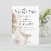 Faire-part Orchidée en laiton rustique Boho Pampas Enregistre (Debout devant)