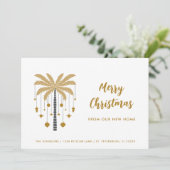 Faire-part Ornements de Noël sur Palm Tree Nouvelle maison (Debout devant)