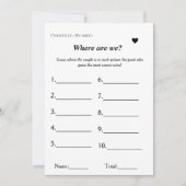 Faire-part où sommes-nous Voyage Thème jeu nuptiale douche (Devant)