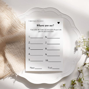 Faire-part où sommes-nous Voyage Thème jeu nuptiale douche