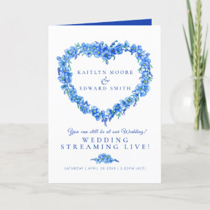 Faire-part Oubliez-moi pas coeur bleu blanc mariage live stre