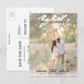 Faire-part Oui. Carte postale Enregistrez la date (Devant / Derrière)