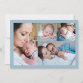 Faire-part Ours bleu Teddy Bienvenue dans le monde bébé garço (Dos)