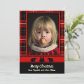 Faire-part Ours dans les Bois Red Plaid Photo Noël (Debout devant)