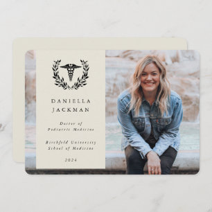 Faire-part Oyster Caduceus Médicale School Graduation Photo