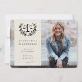 Faire-part Oyster JD Law Scales + Laurel Graduation Photo (Devant)