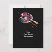 FAIRE-PART PALETTE D'ART DE COULEUR ARTISTE MONTRER LA GALERI (Dos)