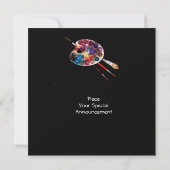 FAIRE-PART PALETTE D'ART DE COULEUR ARTISTE MONTRER LA GALERI (Dos)