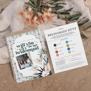 Faire-part Palette de couleurs Demande de demoiselle d'honneu
