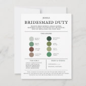 Faire-part Palette de couleurs fleur sauvage | Soyez ma serva (Dos)