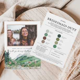 Faire-part Palette de couleurs fleur sauvage Soyez ma serva