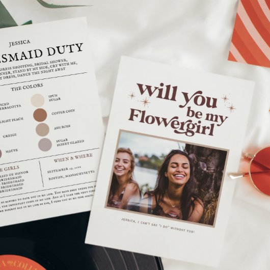 Faire-part Palette de couleurs Soyez ma proposition de fille