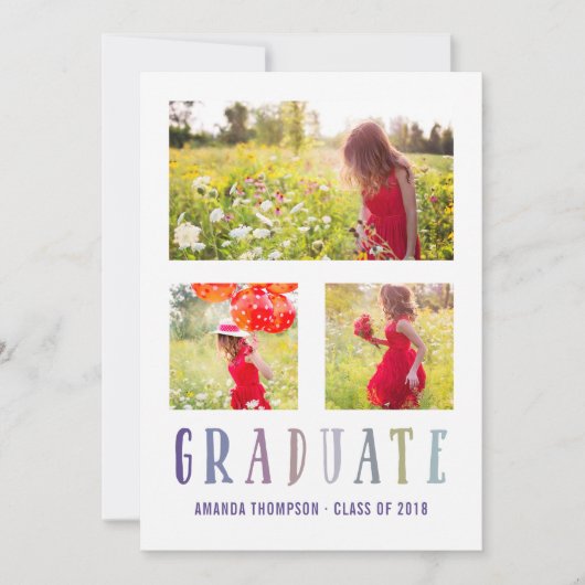 Faire-part Palette Ultra Violet Graduation collage photo (Devant)