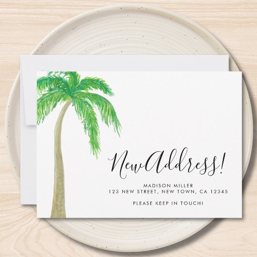 Faire-part Palm Tree New Address Moving 