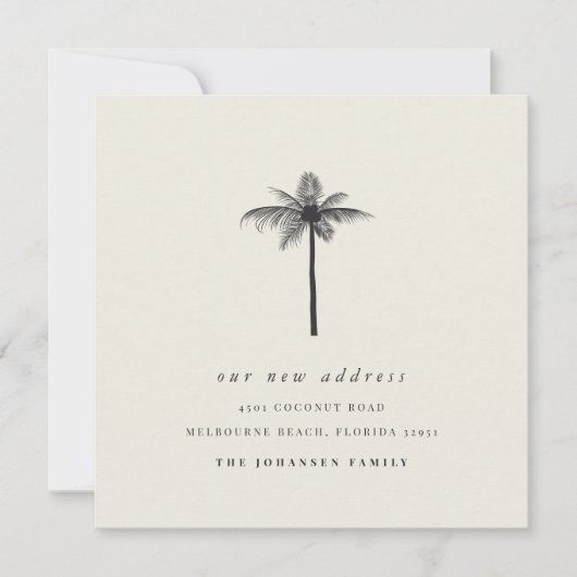 Faire-part Palme de coco côtière Changement d'adresse Déménag (Devant)