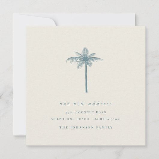 Faire-part Palme de coco côtière Changement d'adresse Déménag (Devant)