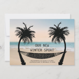 Faire-part Palmiers et hamac sur Floride Beach Moving