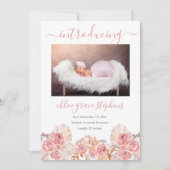 Faire-part Pampas Grass Girl 4 Photo Collage Naissance (Devant)