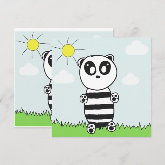 Faire-part Panda Kids (Devant / Derrière)