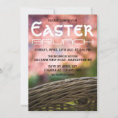 Faire-part Panier en osier festif, Brunch de Pâques (Devant)