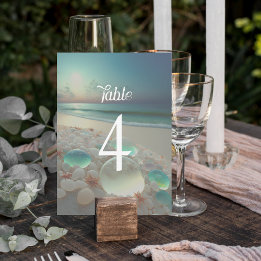 Faire-part Panneau de la table de mariage Sea Glass Beach