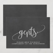 Faire-part Panneau de salle de bain pour hommes - Mariage - J (Devant / Derrière)