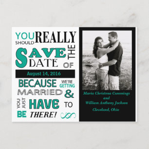 Faire-part Panneau Enregistrer La Date Carte Postale (Emerald