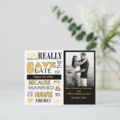 Faire-part Panneau Enregistrer La Date (Jaune) (Debout devant)