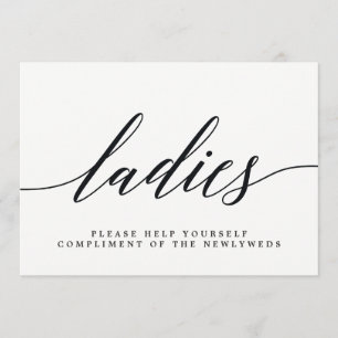 Faire-part Panneau salle de bain Mariage pour dames - Script