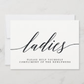 Faire-part Panneau salle de bain Mariage pour dames - Script  (Devant)