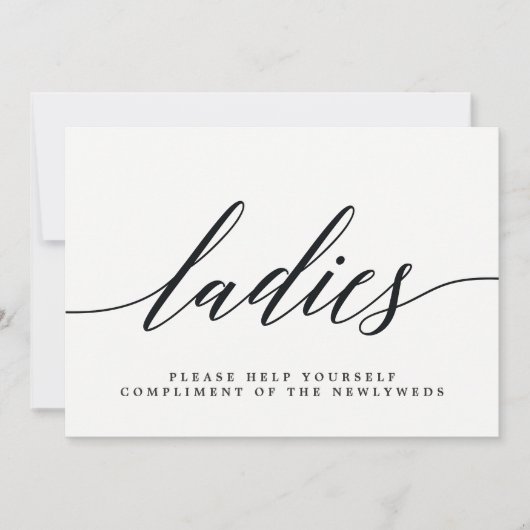Faire-part Panneau salle de bain Mariage pour dames - Script (Devant)