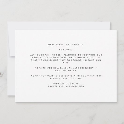 Faire-part Papaye Nous avons changé la date mais n'avons pas (Dos)