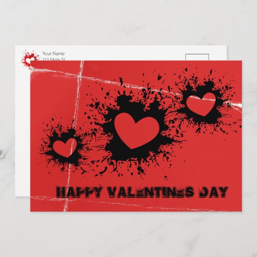 Faire-part Papier et peintures à la broche Valentine (Devant / Derrière)