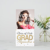 Faire-part Papier Pailleté Doré Confettis Fête de Remise de D (Debout devant)