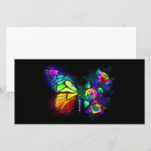 Faire-part Papillon arc-en-ciel (Devant / Derrière)